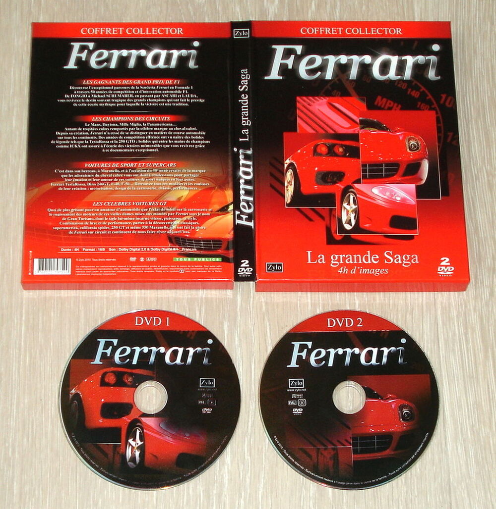 FERRARI - COFFRET COLLECTOR - LA GRANDE SAGA -2xDVD -4h-2010 DVD et blu-ray