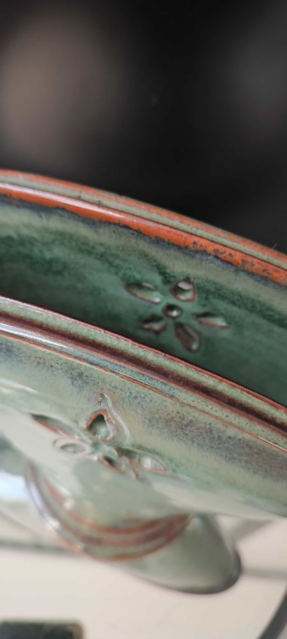 Vase jardini&egrave;re ajour&eacute; en gr&egrave;s Jean-Pierre Prud'homme 
