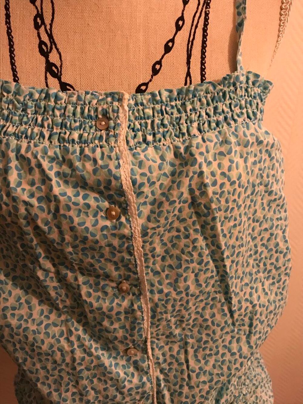 combishort BLANC/BLEU T. 36 MISS HELEN 100% coton Vêtements