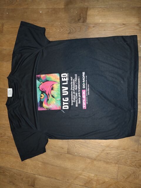 T-shirt noir publicitaire (Taille L) IDEAL TRAVAUX 1 Brillon-en-Barrois (55)