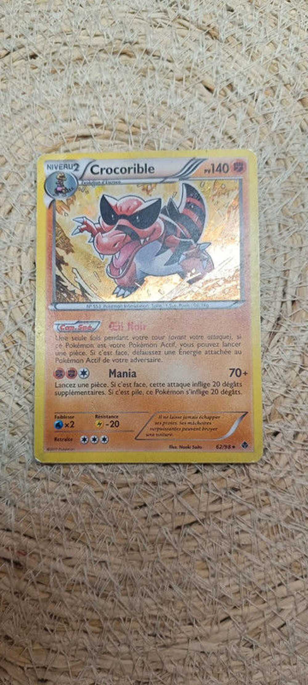 Carte Pok&eacute;mon Holo - Crocorible - 62/98 Jeux / jouets