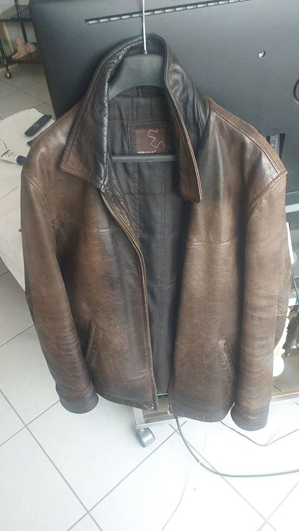  blouson de cuir vieilli Vêtements