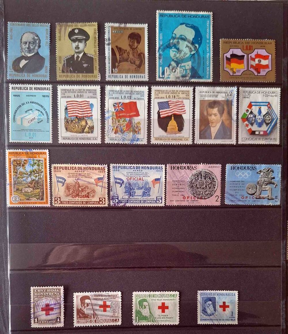 S&eacute;rie de timbres de collection du Honduras 