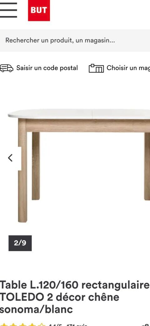 table L120160 rectangualre Toledo 2 d�cor ch�ne Sonoma/blanc 150 La Roche-sur-Foron (74)