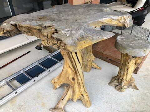 Table haute en bois flotte 600 Montret (71)