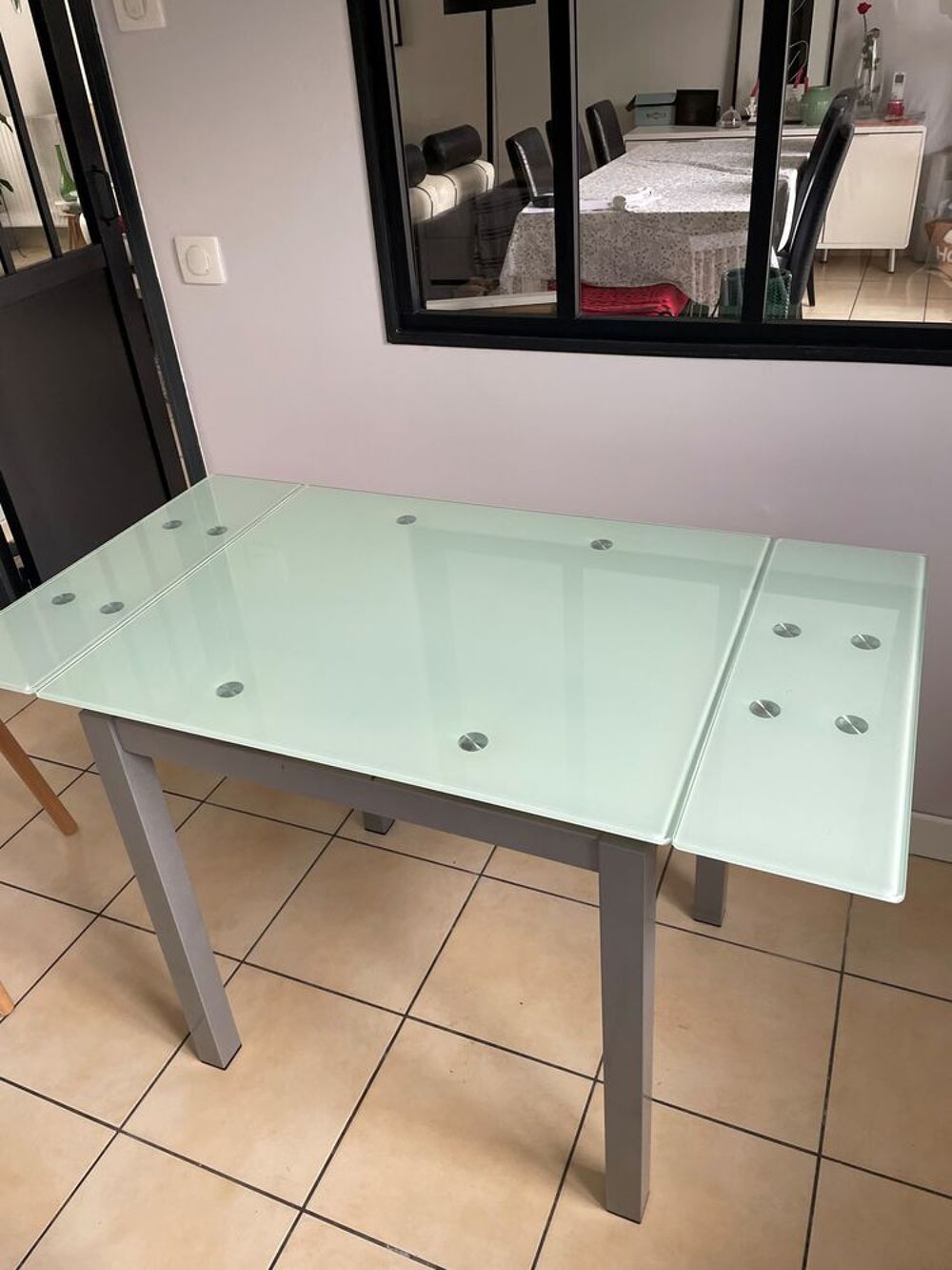 table de cuisine en verre Décoration