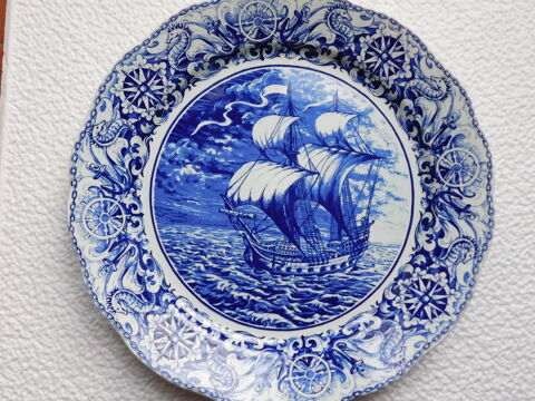 assiette de décoration de BOCK  BELGIQUE superbe voilier 30 Veyziat (01)