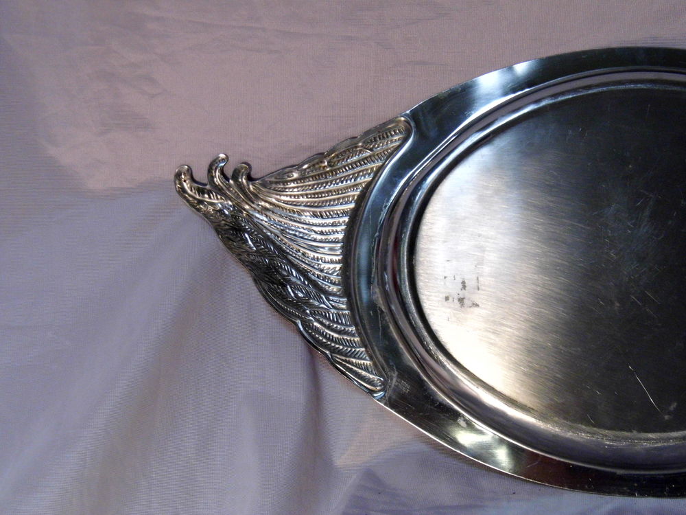 Grand Plat de service animalier inox boucherie canard oie art de la table cuisine Décoration