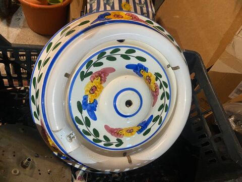 Plafonnier Néon Porcelaine  peint a la main de 38 cm de à˜  vintage 30 Saint-Aubin-de-Médoc (33)