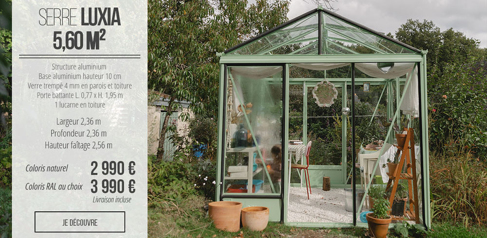 Jardin d'hiver, r&eacute;tro, adoss&eacute; de 2m32 x 3m80 Jardin