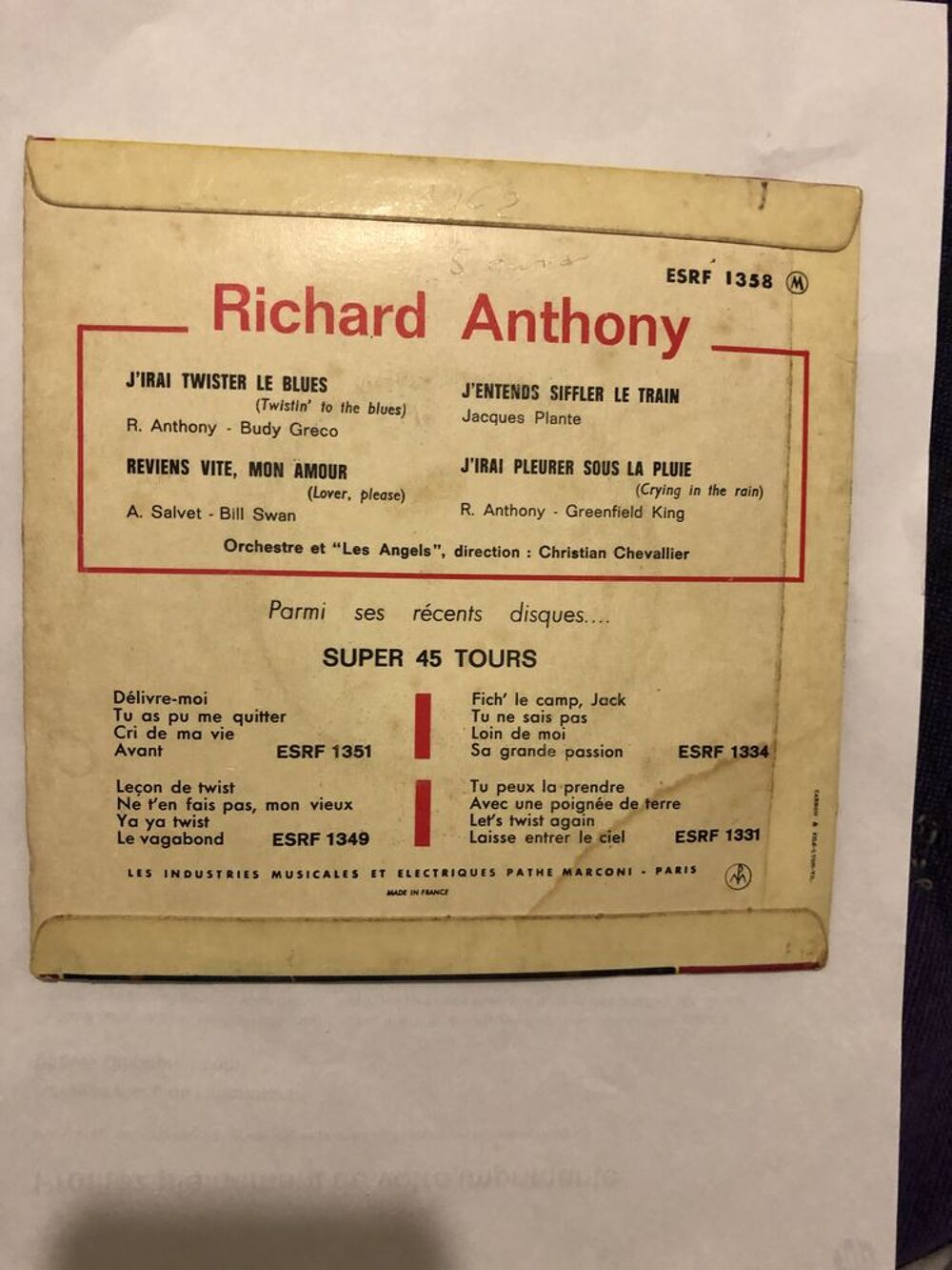 Vinyle Richard Anthony CD et vinyles