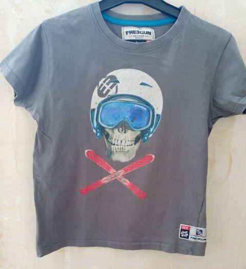 T-shirt manches courtes  Gris/motifs  crne   Freegun  10ans 1 Marseille 5 (13)