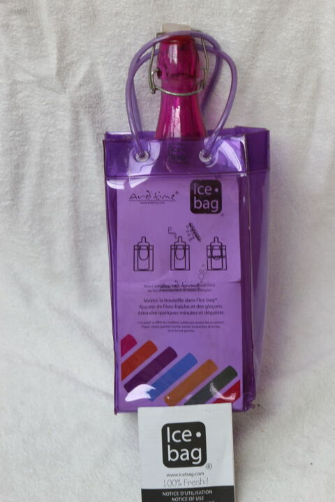 Seau � gla�ons Ice bag  transparent avec bouteille en verre 4 Montigny-Lencoup (77)