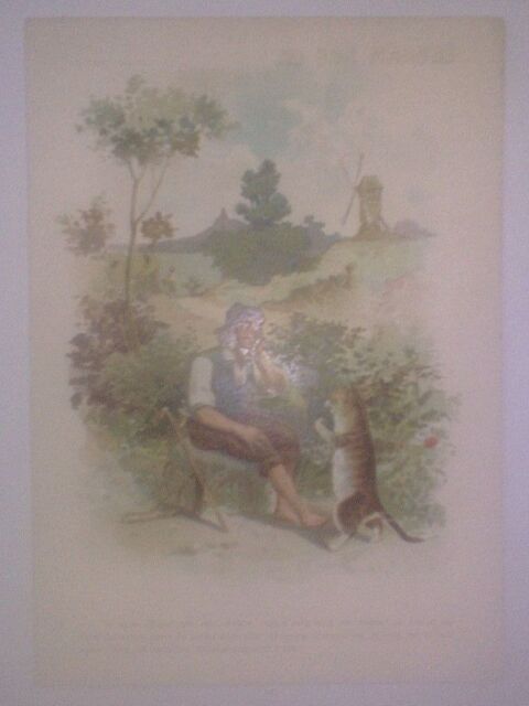 Chromo Au bon march Le chat bott Un sac des bottes Moulin 8 Nrac (47)