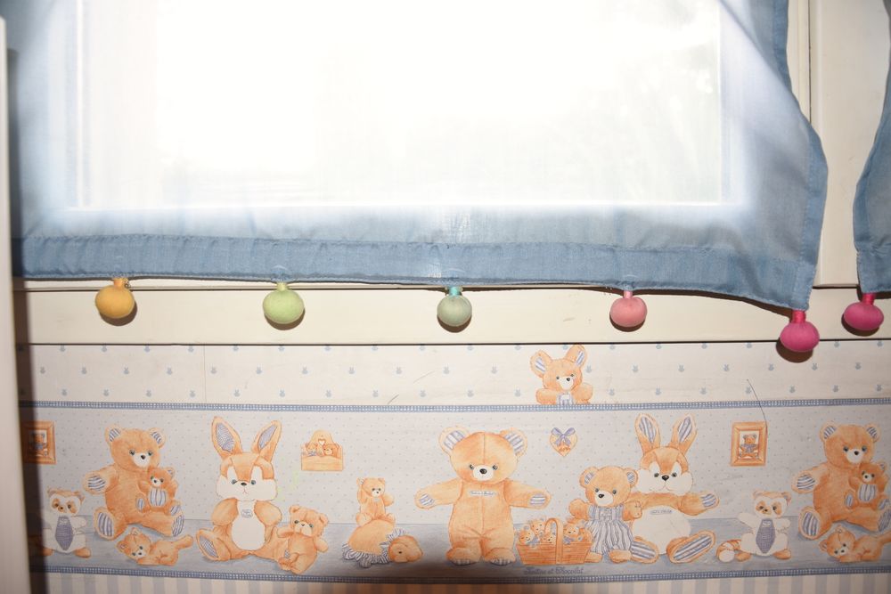 60 cm. 2 Stores bateau tamisant bleus. Id&eacute;al chambre enfant Mobilier enfants