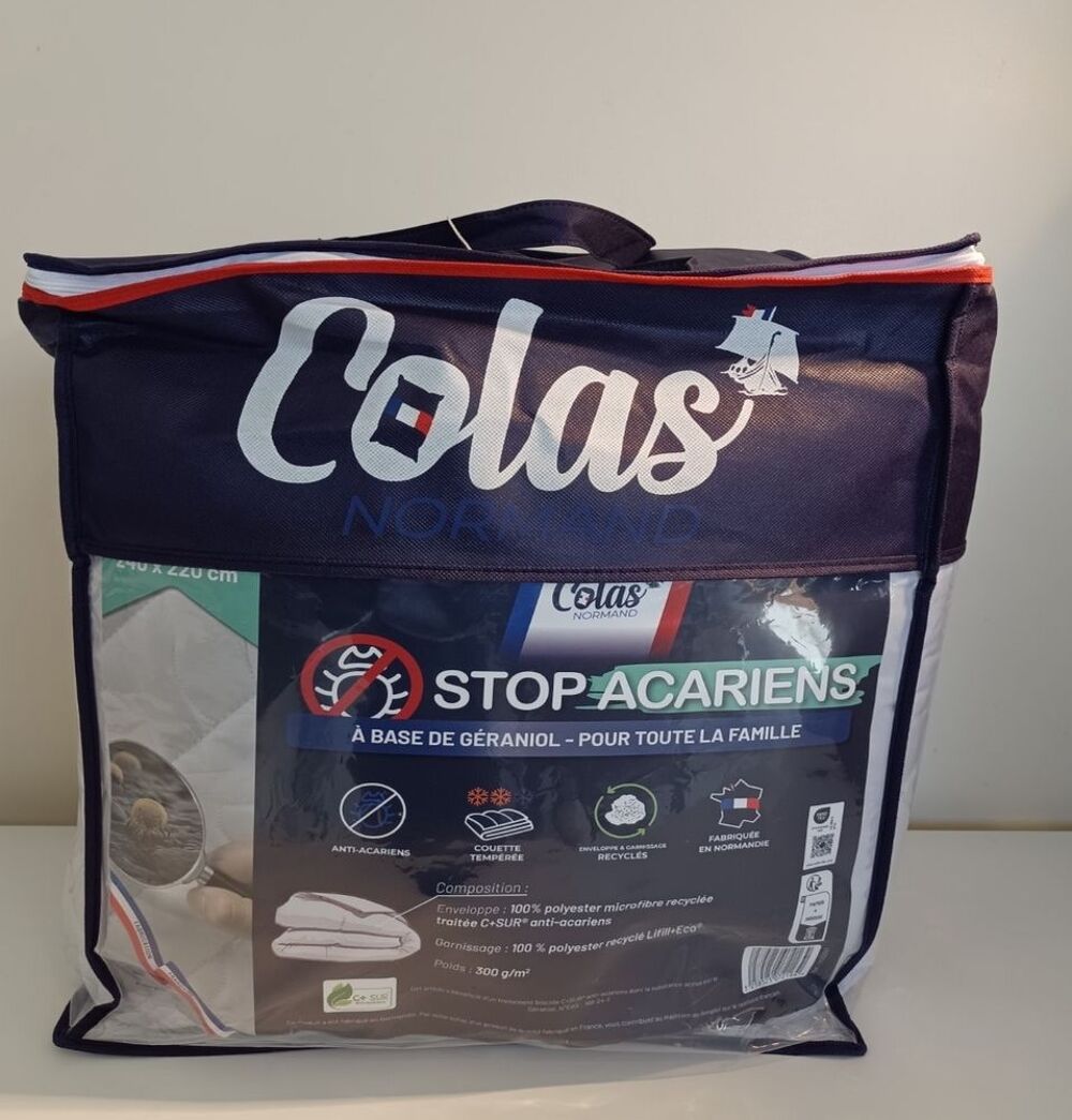 Couette Temp&eacute;r&eacute;e COLAS NORMAND, Stop Acariens, Neuve Décoration