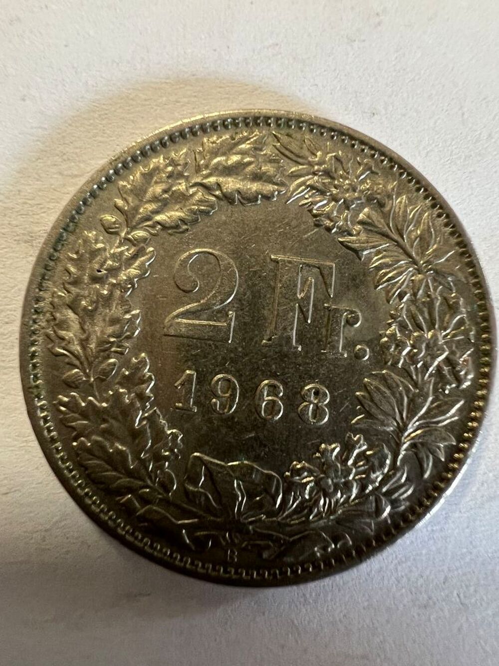 2 Francs Suisse Helvetia 1968 