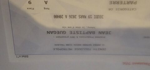 Une place de concert pour Jean Baptiste Guegan  30 Am�lie-les-Bains-Palalda (66)