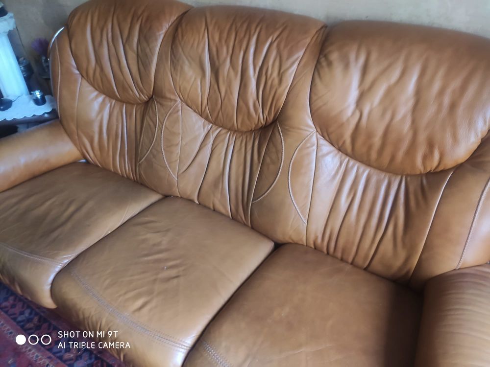 Salon cuir 3 places 2 fauteuils Meubles