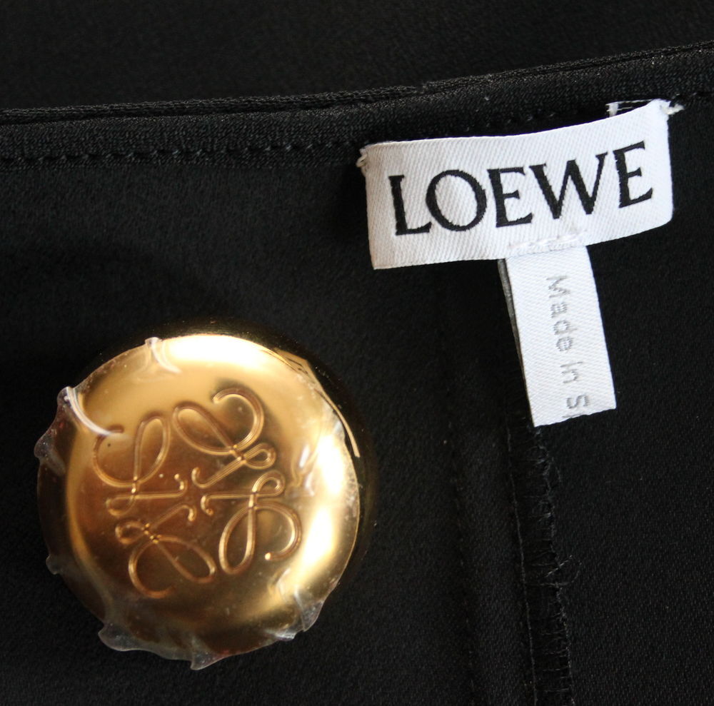 Robe mi longue drap&eacute;e noire LOEWE T.40. Vêtements