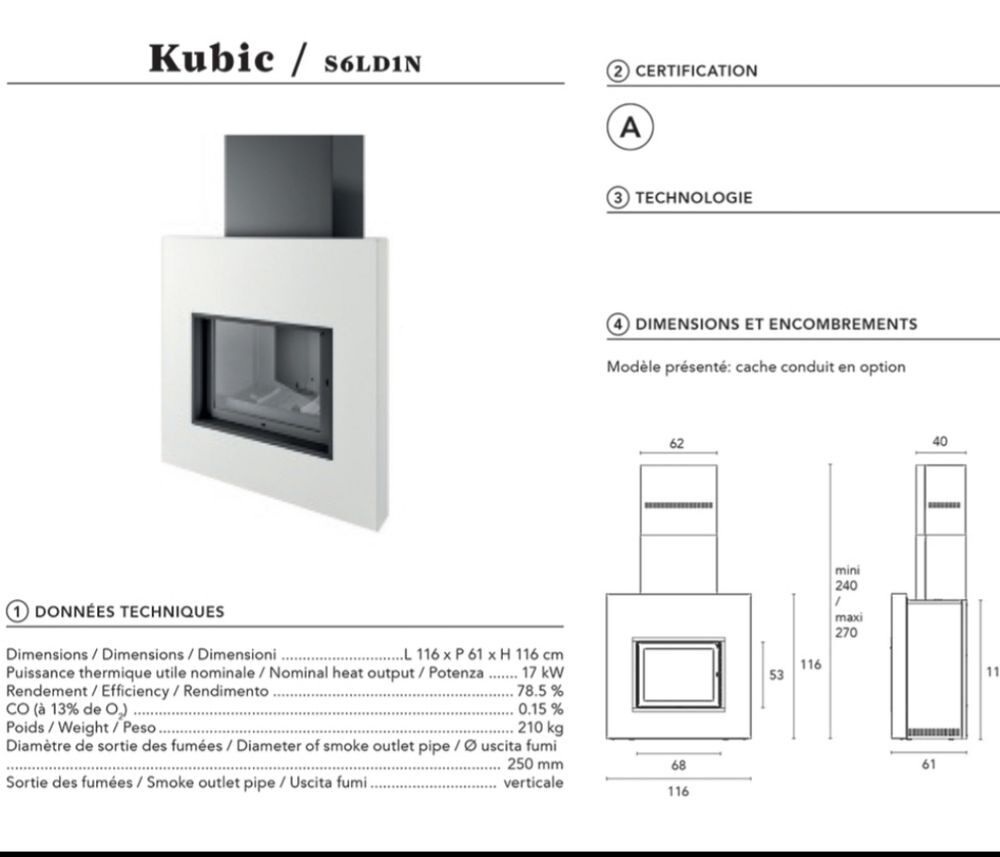 Po&ecirc;le chemin&eacute;e Brisach Kubic Décoration