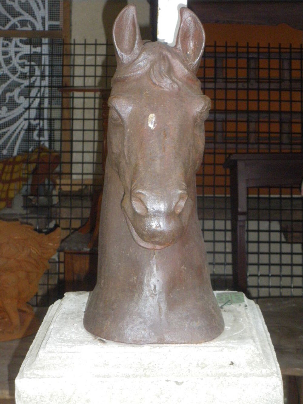 Statue,T&ecirc;te de cheval en fonte,pierre Décoration