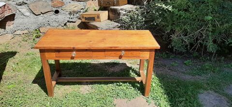 Table basse ancienne en merisier 90 Altillac (19)