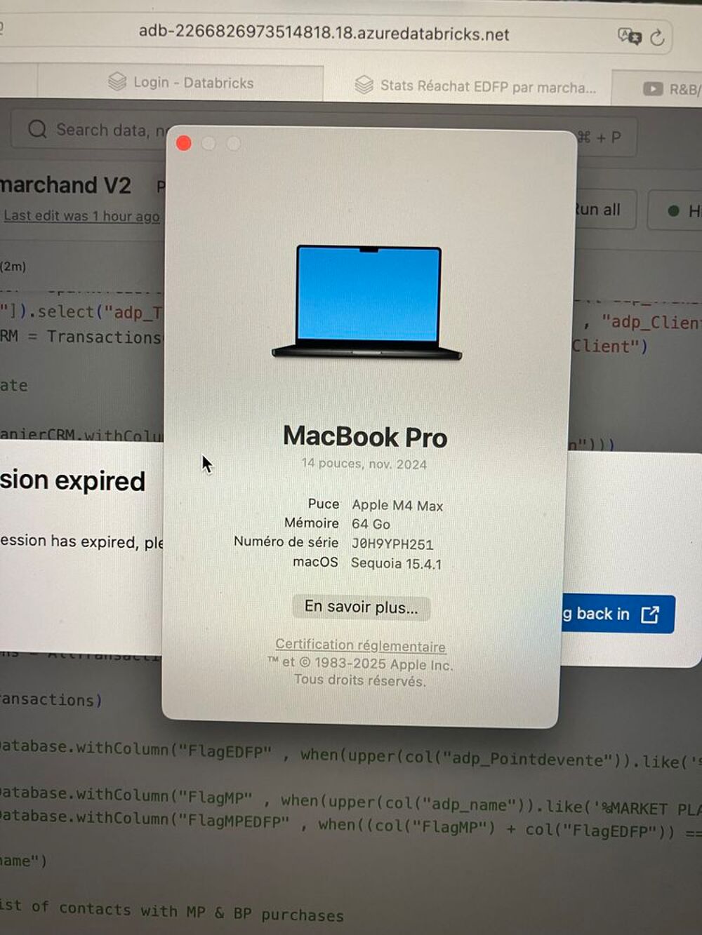 MacBook Pro (2024) 14' M4 Max 64 Go RAM SSD 2To Matériel informatique