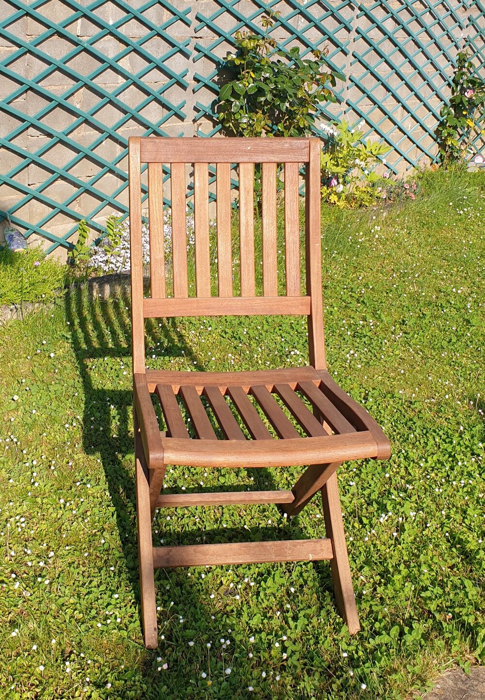 Lot de 2 chaises de jardin pliables en bois d'acacia Jardin