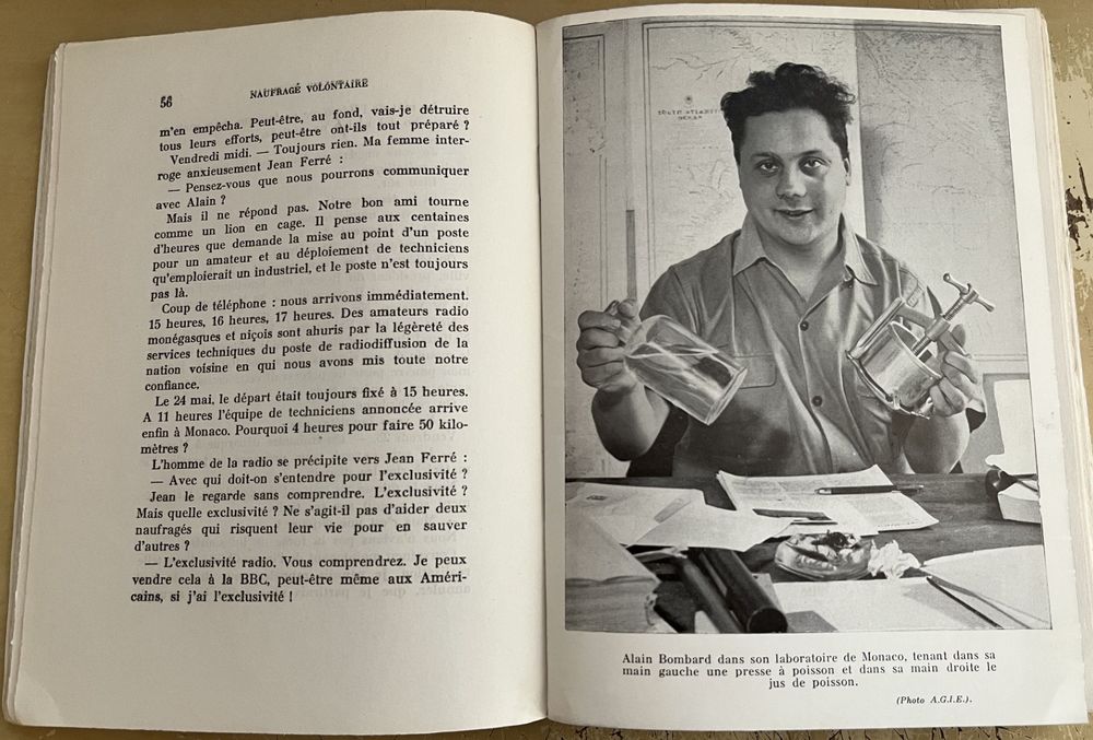 "Naufrag&eacute; Volontaire". Alain Bombard - Ed. de Paris (1953) Livres et BD
