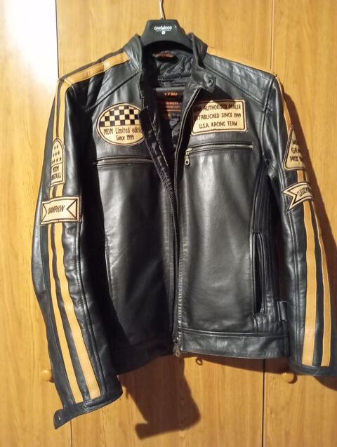 Blouson moto vintage en cuir 80 Lannemezan (65)