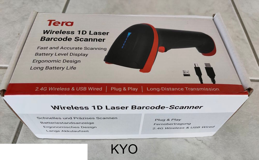TERA 5100, Lecteur de Codes-Barres 1D sans fil batterie Matériel informatique