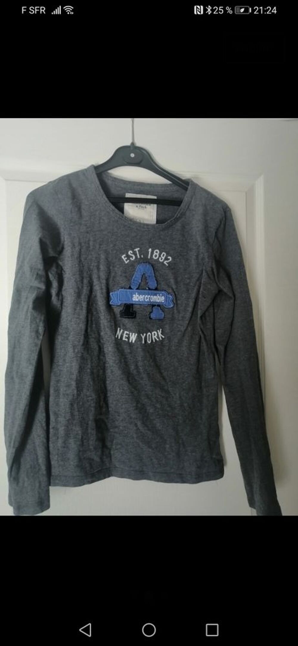Sweat gris Abercrombie Vêtements