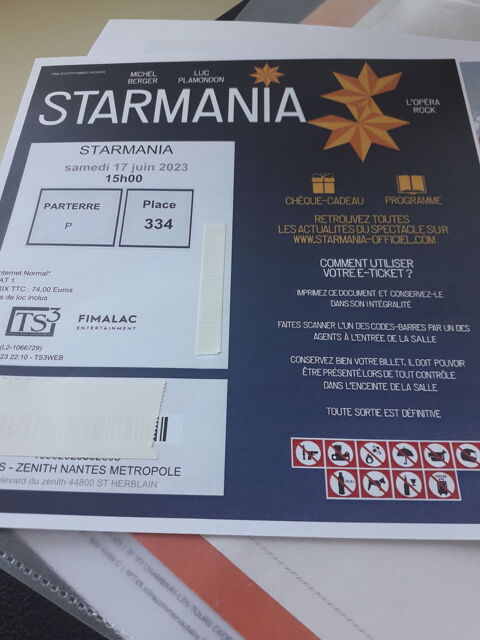 Billet(s) de concert Starmania 74 Chambray-ls-Tours (37)