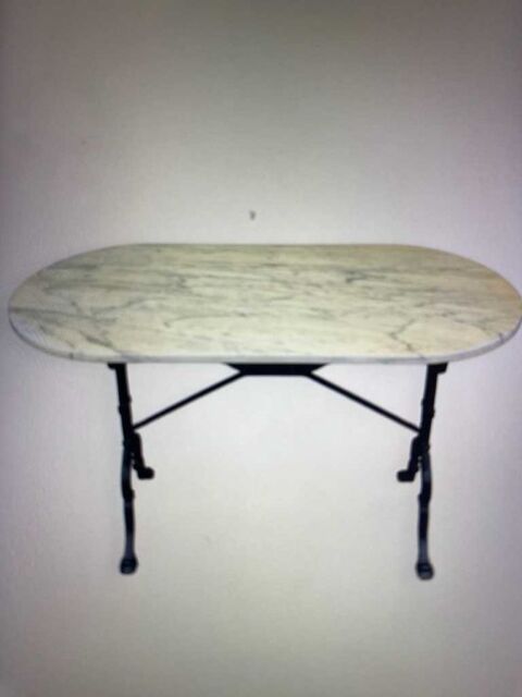 table en fonte d'aluminium avec dessus en marbre blanc 250 Menton (06)