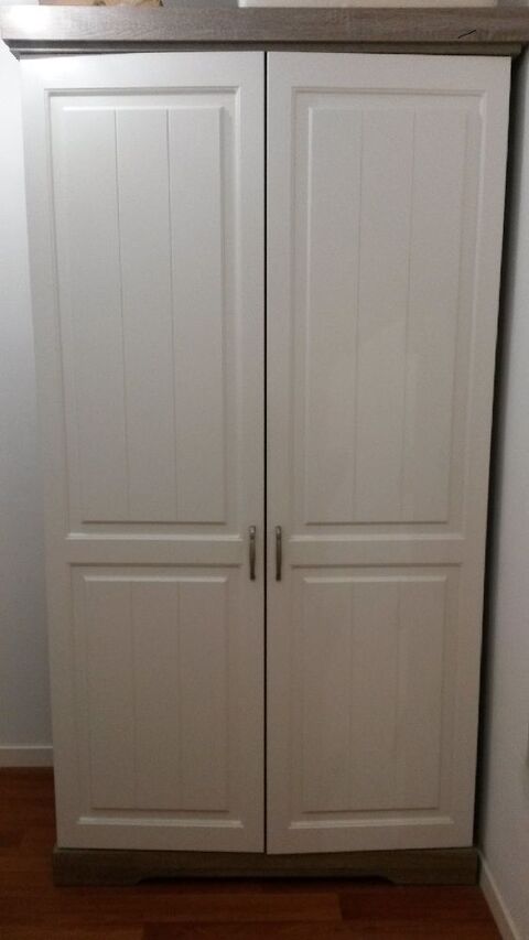 BELLE ARMOIRE 2 PORTES CERUSAIE BLANC CAUSE DEMENAGEMENT 150 Faches-Thumesnil (59)