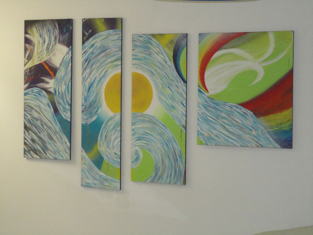 peinture tableau polyptyque (en 5 parties) SUNNY DAY Décoration