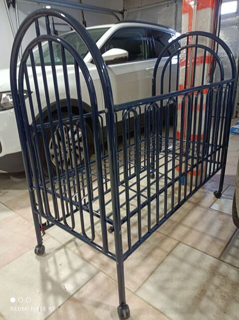 Lit volutif en Mtal bleu 120 x 60 45 Tierc (49)
