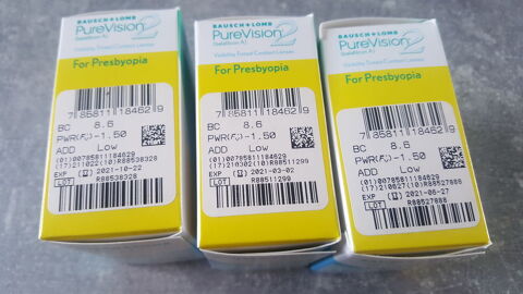 Boites neuves lentilles  contact PUREVISION 2  for Presyopia 25 Saint-Michel-Loubéjou (46)
