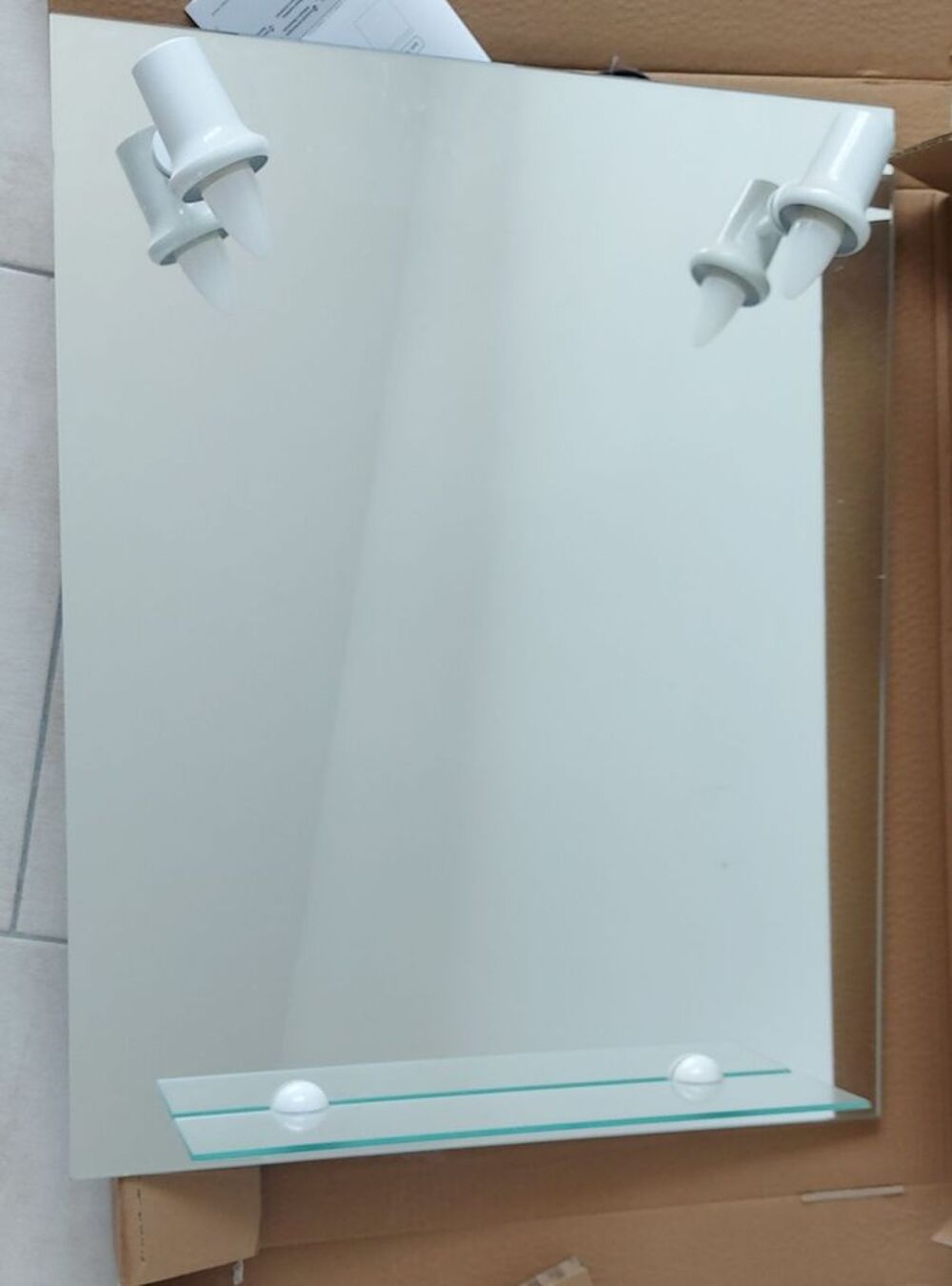Miroir de salle de bain avec 2 spots lumineux Meubles