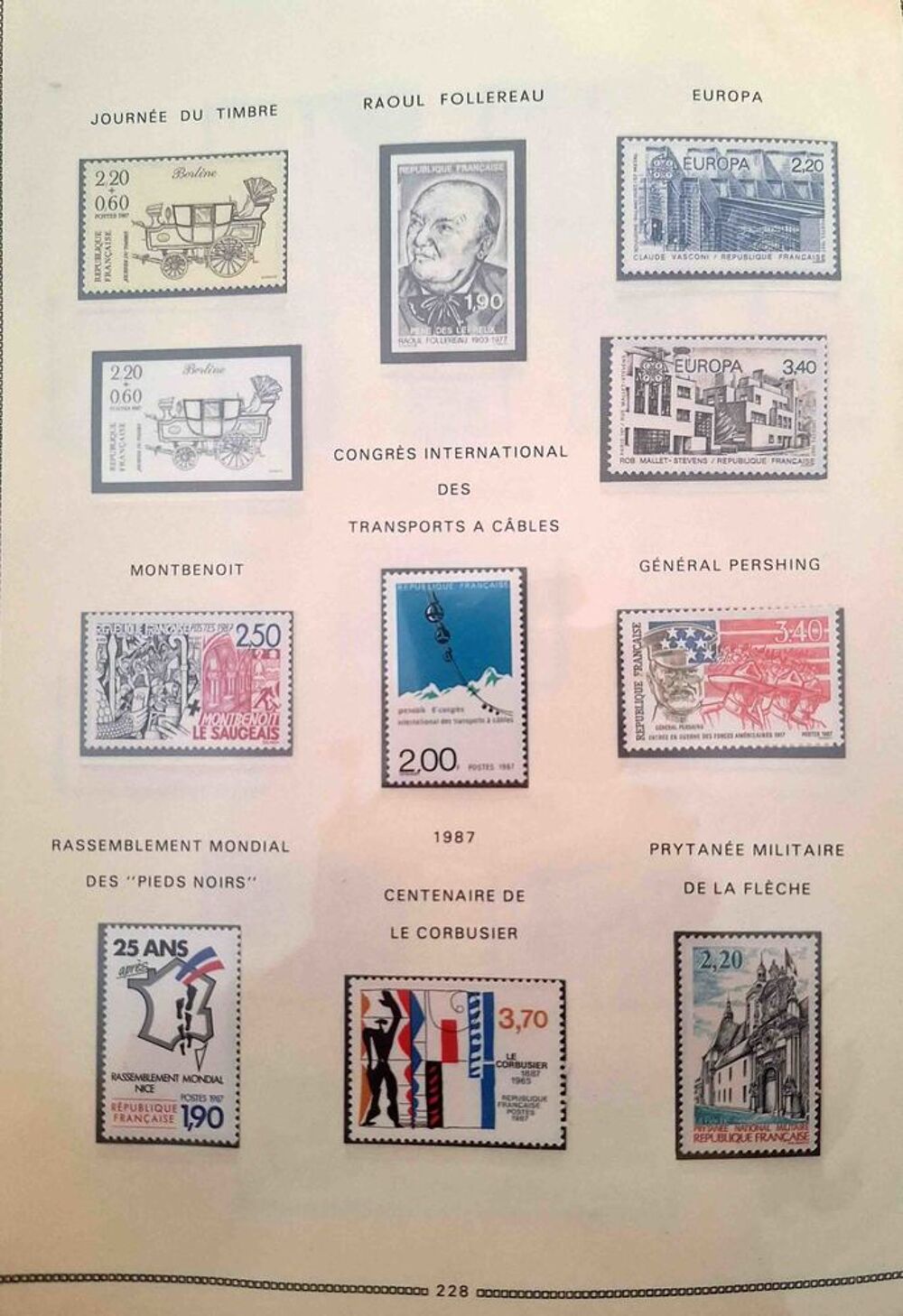 S&eacute;rie de timbres de collection de France F7 