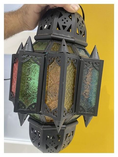 lampadaire- esprit oriental  avec petits carreaux verre 10 Le Vaudreuil (27)