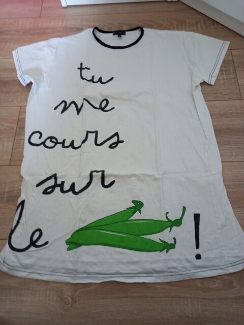 Chemise de nuit tee-shirt blanc marque Carla Cariati taille 6 Villiers (86)
