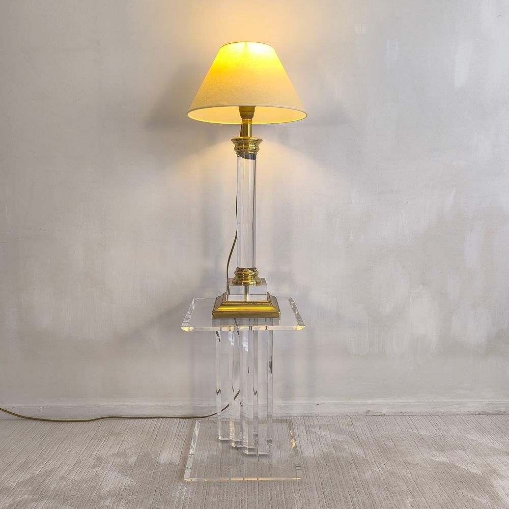 El&eacute;gante lampe Colonne sign&eacute;e ?'Le Dauphin'' vintage 70/80 Décoration