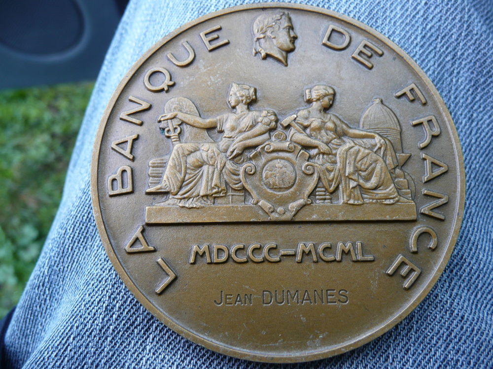 M&eacute;daille Banque de France en bronze &quot;La Sagesse&quot; 