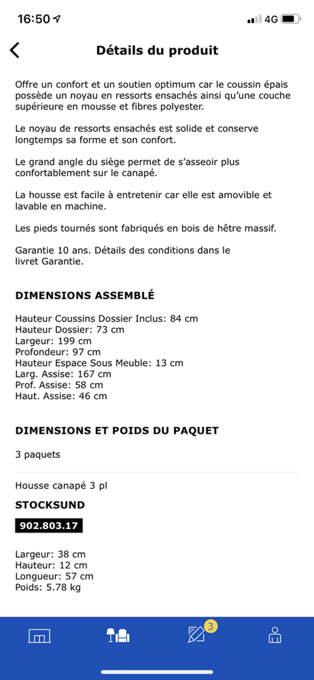 canape 3 places Meubles