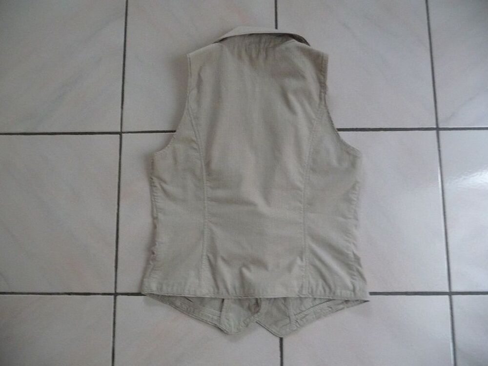 Gilet fines rayures beige PIMKIE 38- Neuf Vtements