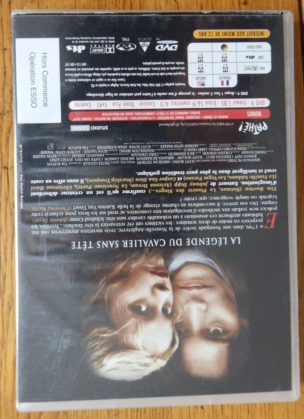 DVD : Sleepy Hollow, la l&eacute;gende du Cavalier sans t&ecirc;te : Tr&egrave;s DVD et blu-ray