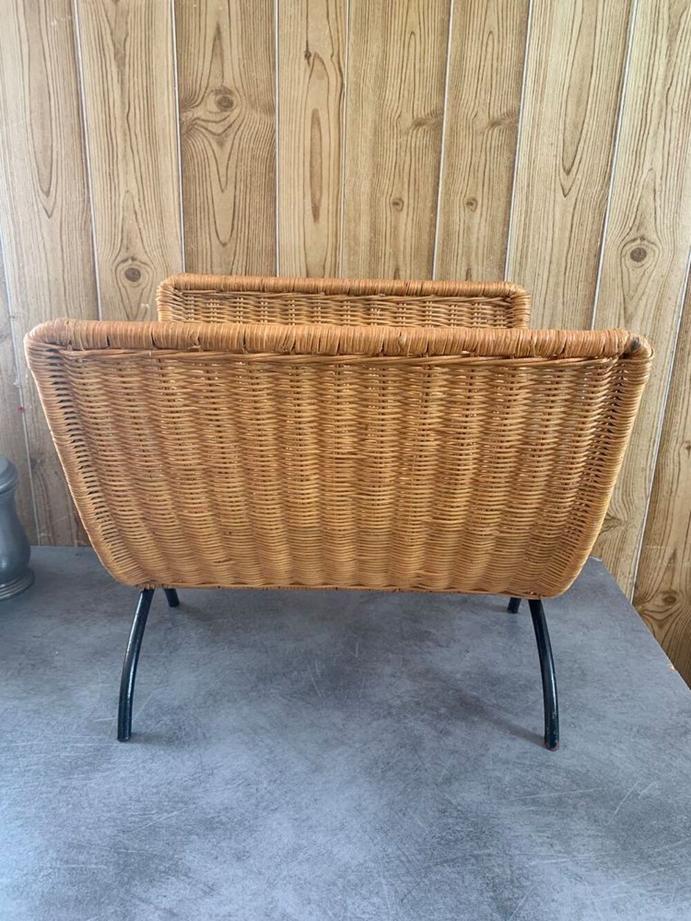 porte revu osier tress&eacute; et fer forg&eacute; Décoration