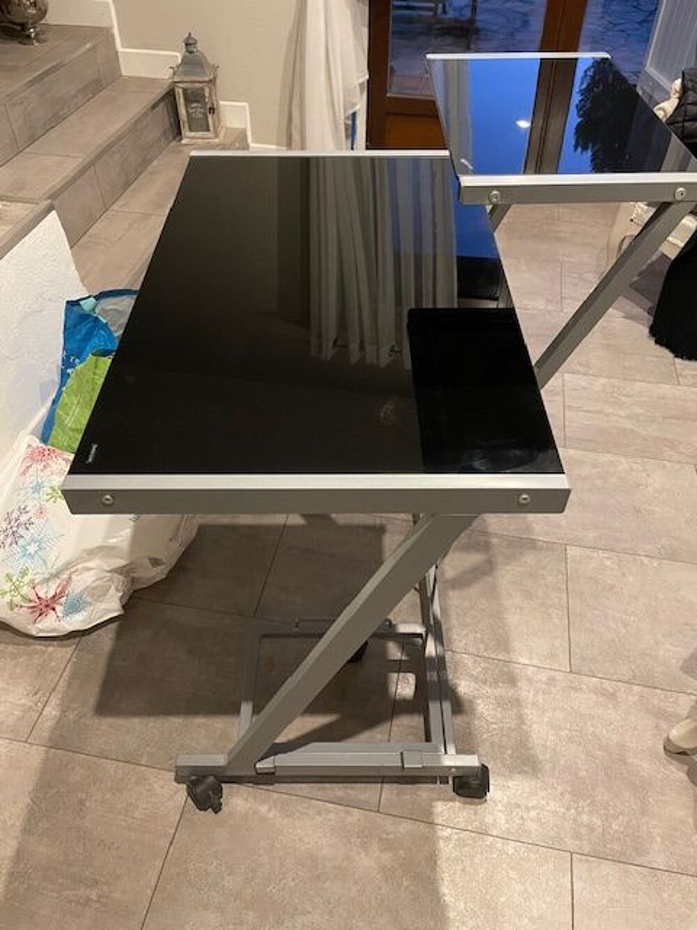 Bureau m&eacute;tal et verre Meubles